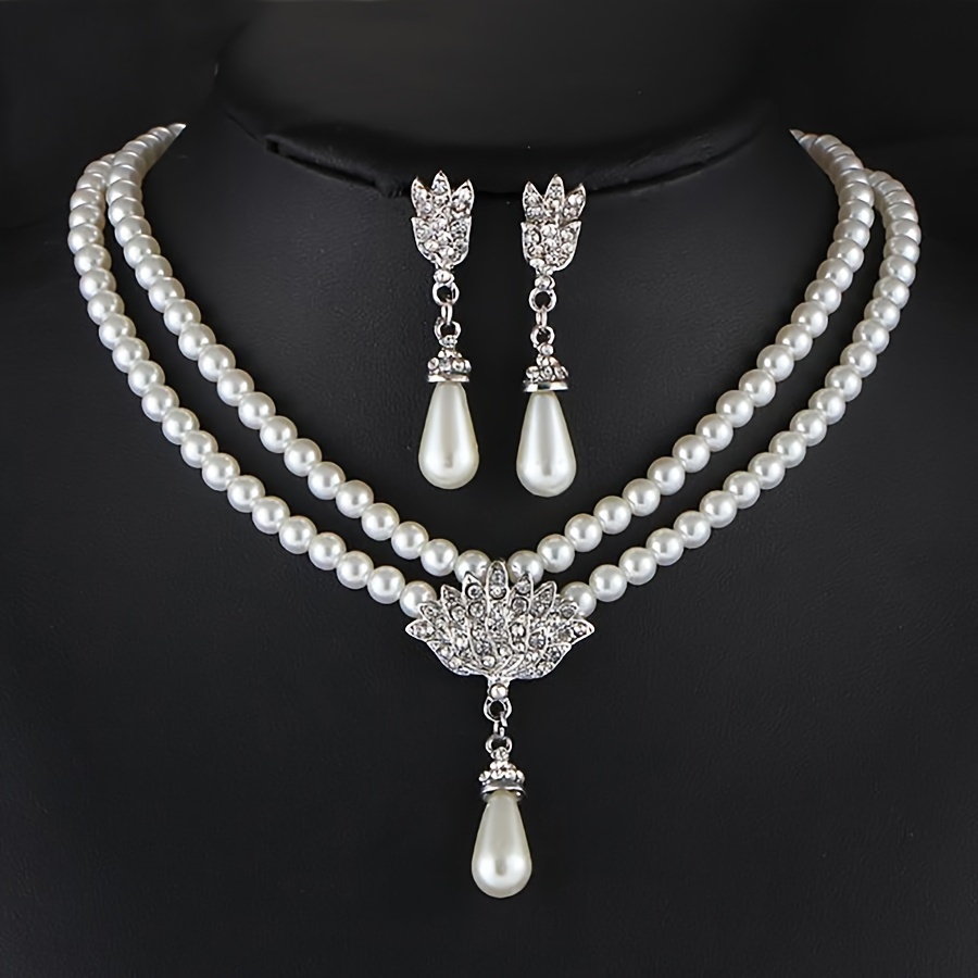 Kpop Style Jewelry Set Silver Plated Milky Stone for Daily Outfits Evening